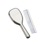 Silver Plated Baby Brush & Comb Monogram Set 