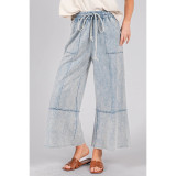 Washed Terry Knit Lounge Pants - Denim