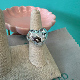 Hammered Sterling Silver Heart Ring - 8