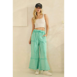 Washed Terry Knit Lounge Pants - Aqua