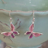 Pink Butterfly Epoxy Small Dangle Earrings