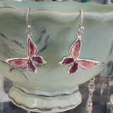 Pink Butterfly Epoxy Small Dangle Earrings