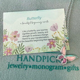 Pink Butterfly Epoxy Necklace