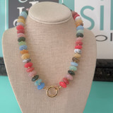Chunky Multicolor Resin Bead Charm Keeper Necklace