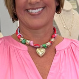 Bold Bubble Heart Scarf Necklace