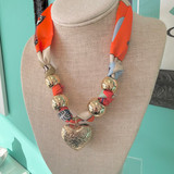 Bubble Heart Scarf Necklace