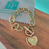 Double Heart Chunky Chain Bracelet