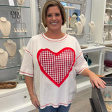 Waffle Gingham Heart  Top