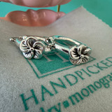 3D Oxidized Flower Sterling Silver Hoop