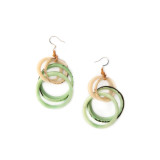 Cascading Connected Hoop Earrings - Pink or Mint with Ivory