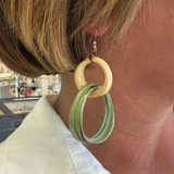 Cascading Connected Hoop Earrings - Pink or Mint with Ivory