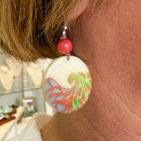 Poppy Coral Multi Wave Earrings 