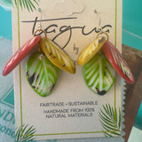 Coral Multi Rory Leaf Earrings