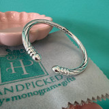 Oxidized Twist Cuff Hinge Sterling Silver Bangle