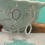 Fashion Silver Oval Link Earrings 