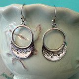 Sterling Silver Moon Dangle Earrings 