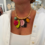 Jackie Statement Dangle Pendant Beads Necklace – Multi