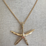 Gold Tone Starfish Fashion Necklace