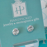 7mm CZ Stud Earrings 