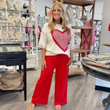 Waffle Gingham Heart Top