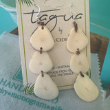 Bali Triple Drop Tagua Earrings