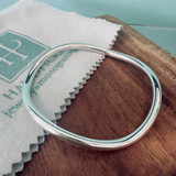 Plain 5mm Sterling Silver Wavy Bangle Bracelet