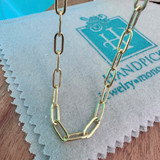 Gold Plated Paperclip Chain - 12mm