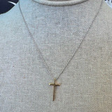 Sterling Silver Necklace with Gold Plated Cross