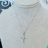 Sterling Silver CZ Cross Necklace