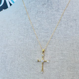 Gold Plated CZ Cross Necklace