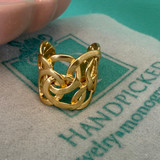 Gold Intertwined Overlap Statement Ring
