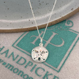 Dainty Sand Dollar Sterling Silver Pendant Necklace