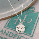Dainty Sand Dollar Sterling Silver Pendant Necklace