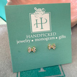 CZ Bow Stud Earrings 