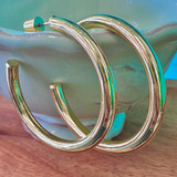 Gold Plated 1" Hoop Earrings