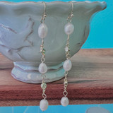 Linear Freshwater Pearl Gold Plated Eearrings