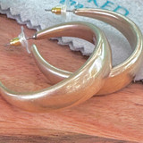 Bold Brushed Look Hoop Earrings