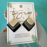 Stacked Diamonds Onyx Combo Earrings 