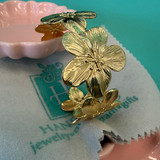 16K Gold Filled Wide Flower Cuff Bracelet