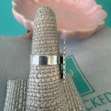 Beaded Trim Square Monogram Sterling Silver Ring 