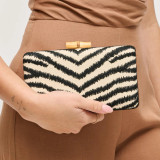 Zebra Pattern Box Clutch