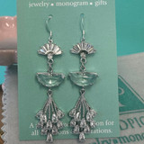 Silver Art Deco Crystal Chandelier Statement Earrings