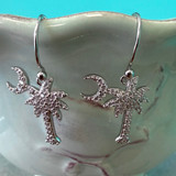 CZ Sterling Silver Palm Earrings 