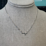 Sterling Silver Sideways Cross Necklace