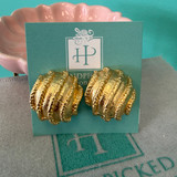 Designer Inspired Button Clip On Earrings