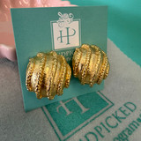 Designer Inspired Button Clip On Earrings