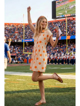 Orange & Cream Polka Dot Poplin Mini Dress