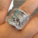Elephant Sterling Silver Statement Ring 