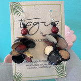 Maxie Brown/Onyx Multi Tagua Handcrafted Earrings