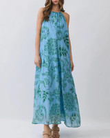 Floral Print Halter Maxi Dress